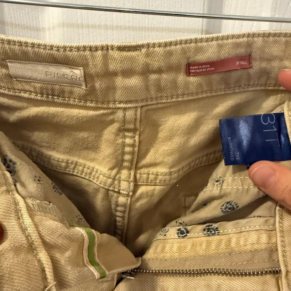 Pilcro Anthropology Women Size 31 TALL 'The Borrowed' Tan Boyfriend Jeans Grunge - Picture 6 of 16